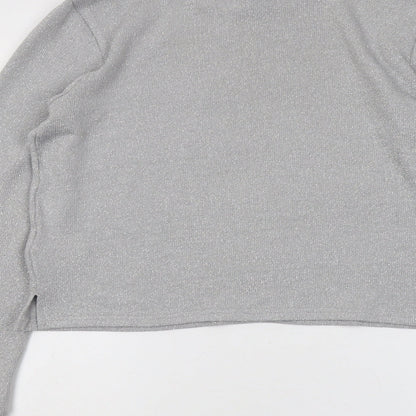 H&M Womens Grey Round Neck Polyester Pullover Jumper Size S