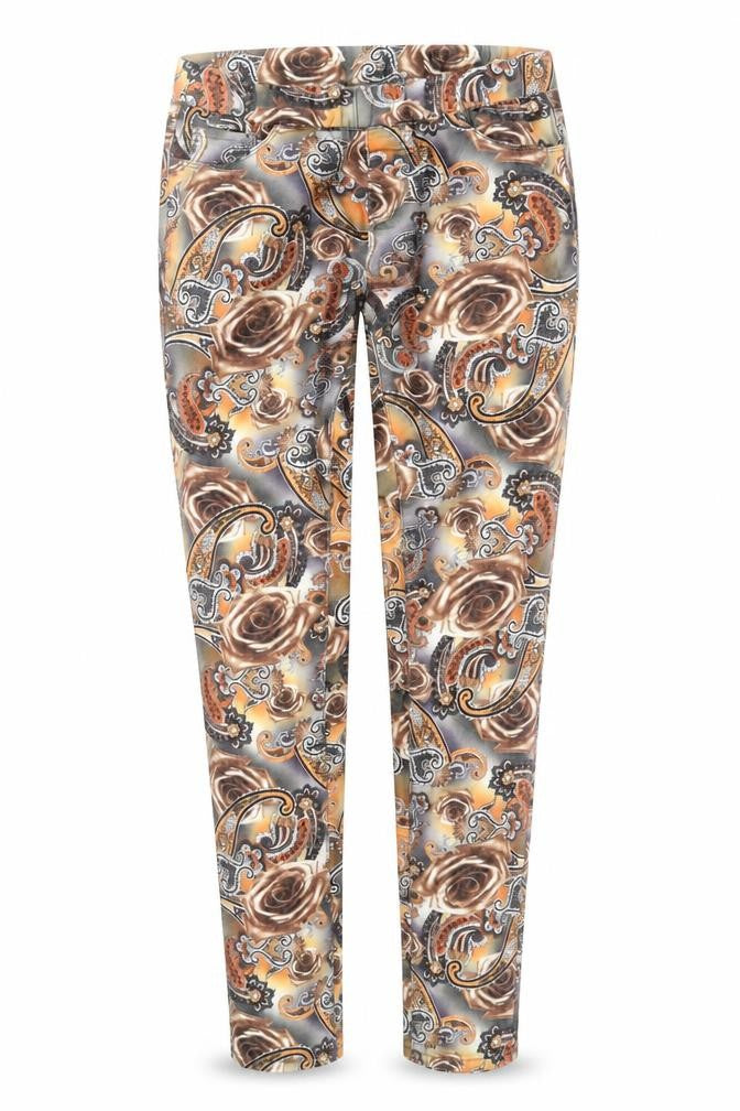 Elegants Deluxe Womens Multicoloured Geometric Cotton Skinny Jeans Size S Regular