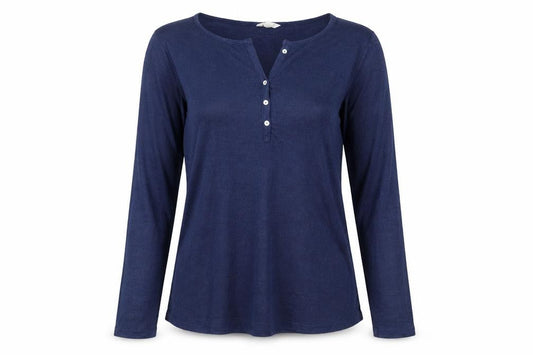 Springfield Womens Blue V-Neck Viscose Henley Jumper Size XL