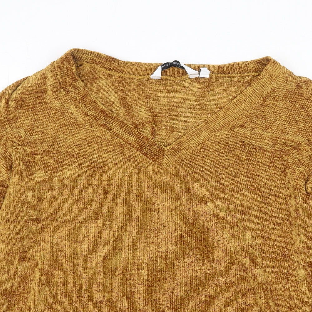 Capsule Womens Yellow Square Neck Polyester Pullover Jumper Size 12