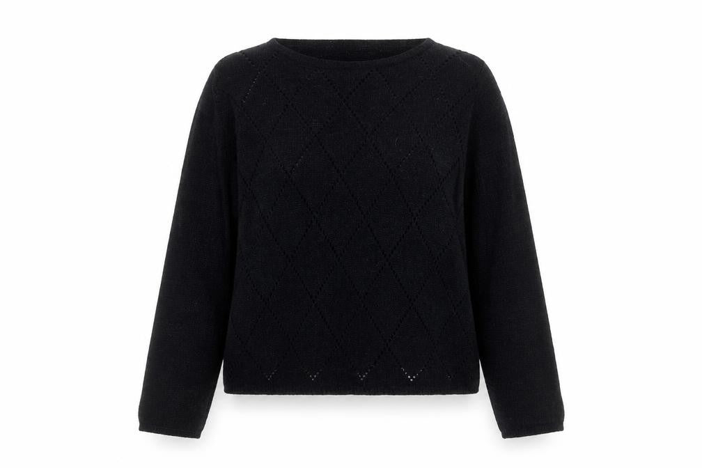 Vipucci Couture Womens Black Round Neck Acrylic Pullover Jumper Size L