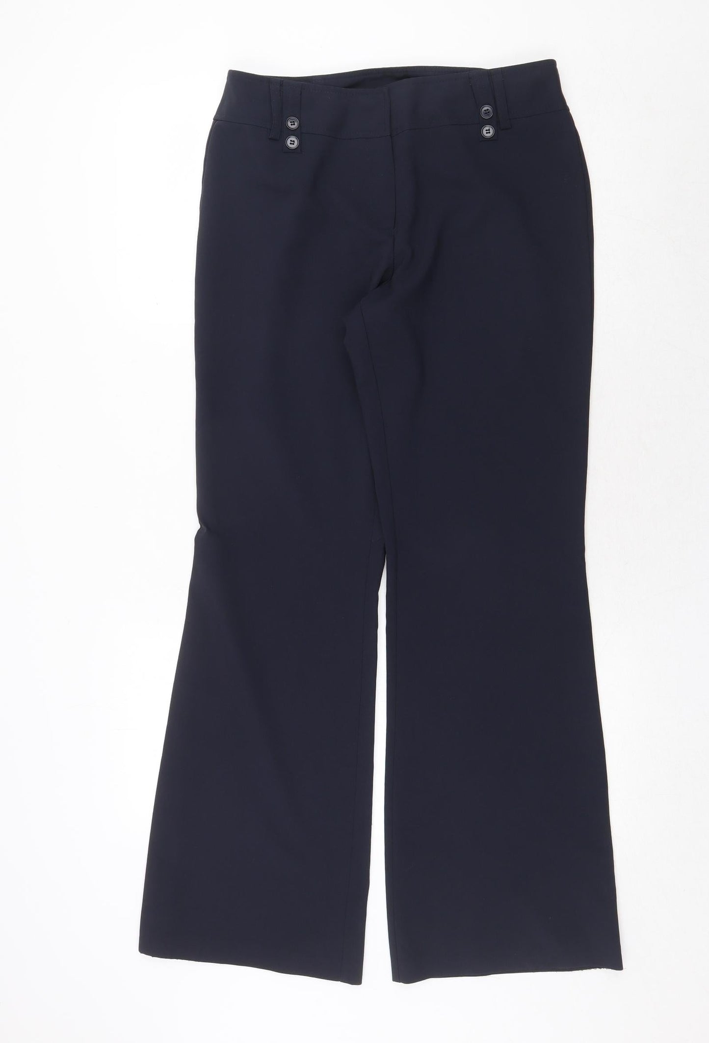 Dorothy Perkins Womens Blue Polyester Dress Pants Trousers Size 12 Regular Zip