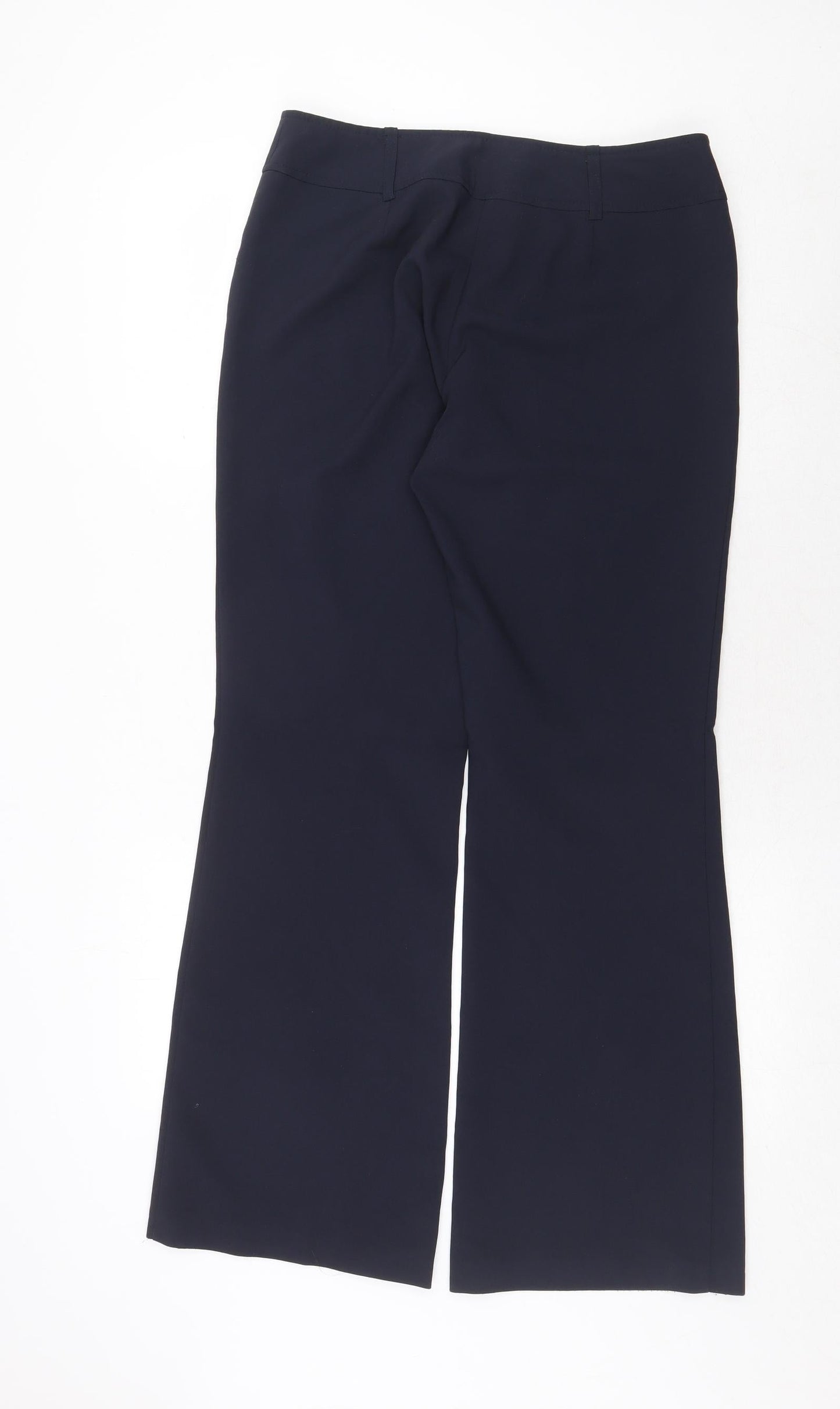 Dorothy Perkins Womens Blue Polyester Dress Pants Trousers Size 12 Regular Zip