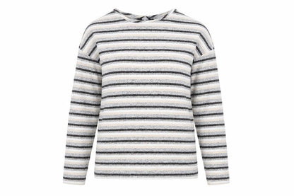 Dorothy Perkins Womens Grey Round Neck Striped Polyester Pullover Jumper Size 8
