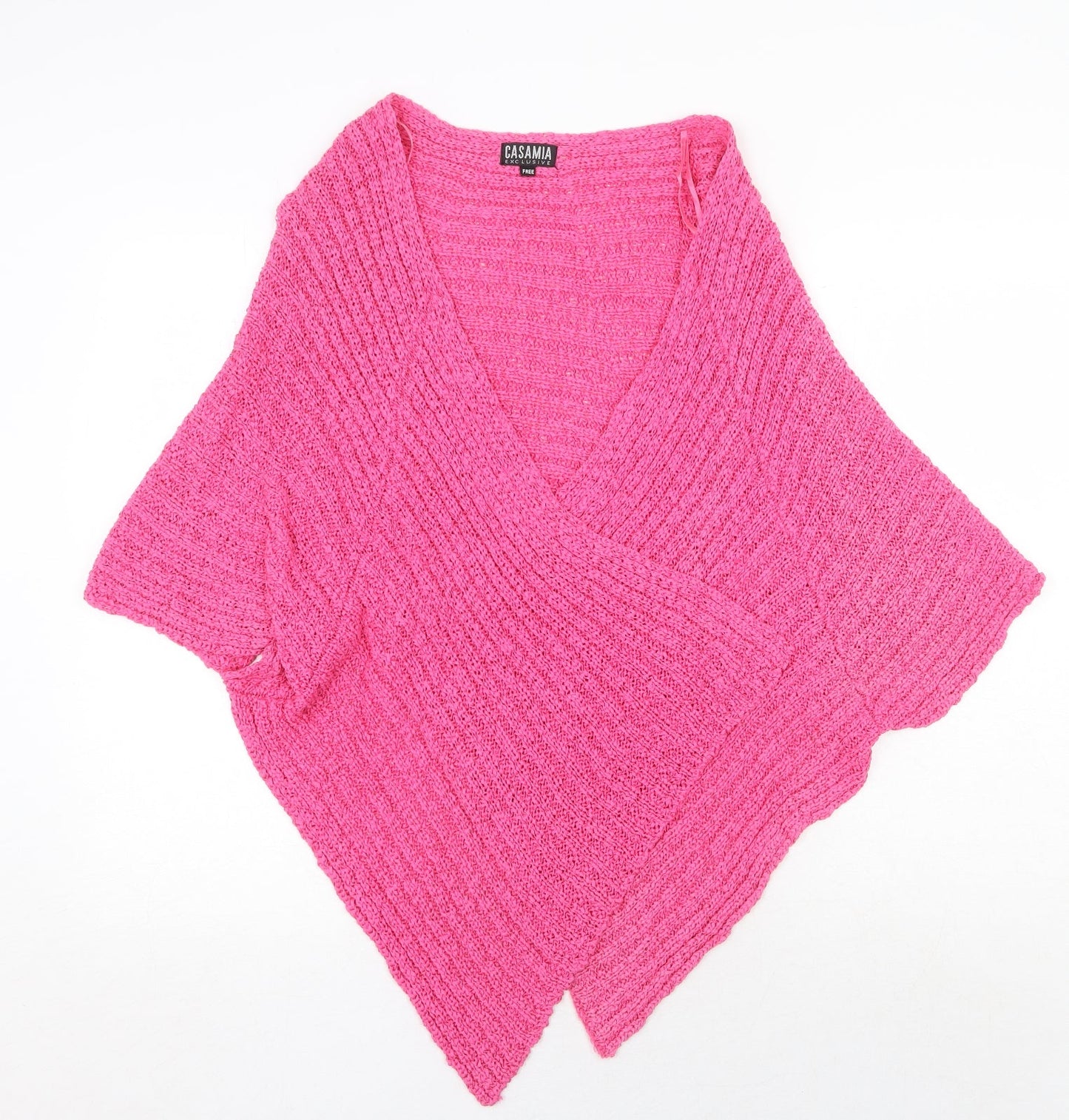 Casamia Womens Pink V-Neck Cotton Cardigan Jumper One Size