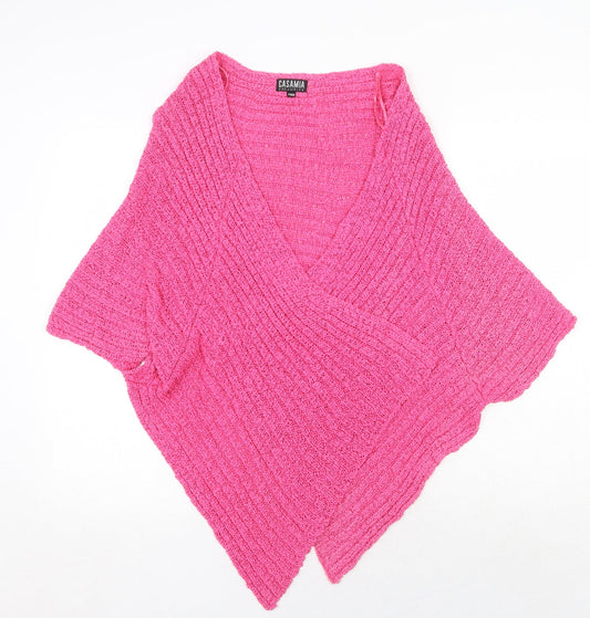 Casamia Womens Pink V-Neck Cotton Cardigan Jumper One Size