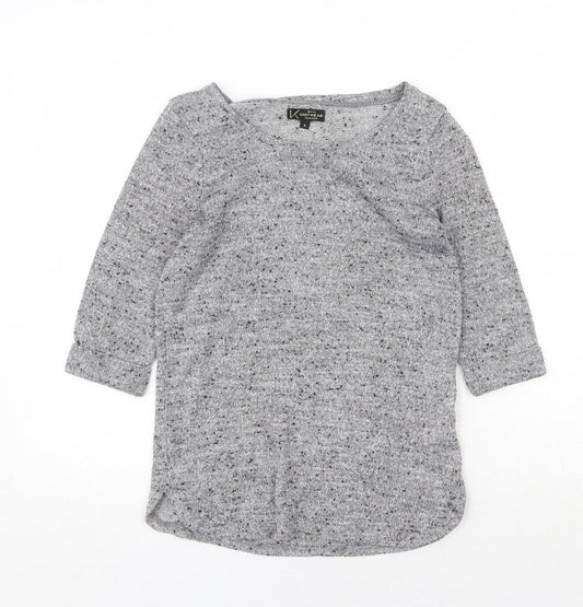 New Look Womens Grey Boat Neck Polyester Pullover Jumper Size 8