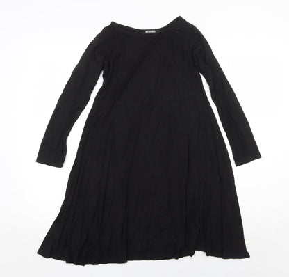 Preloved Missguided Womens Black Viscose Trapeze & Swing Size 8 Round Neck Pullover - Front