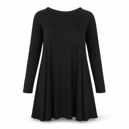 Missguided Womens Black Viscose Trapeze & Swing Size 8 Round Neck Pullover
