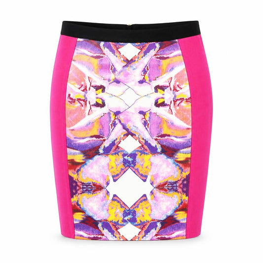 Dorothy Perkins Womens Pink Geometric Viscose Bandage Skirt Size M Zip