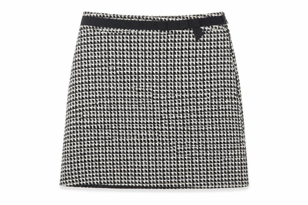 H&M Womens Grey Geometric Acrylic A-Line Skirt Size 8 Zip