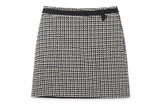 H&M Womens Grey Geometric Acrylic A-Line Skirt Size 8 Zip