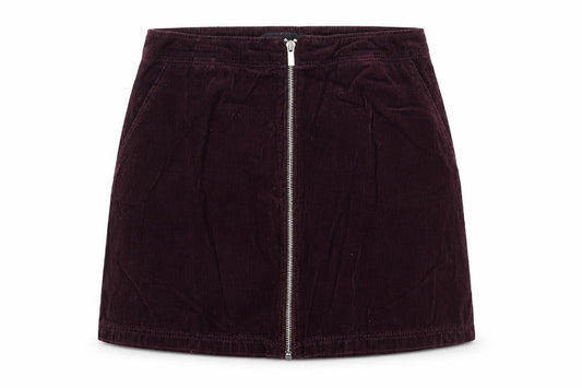 New Look Womens Purple Cotton A-Line Skirt Size 10 Zip
