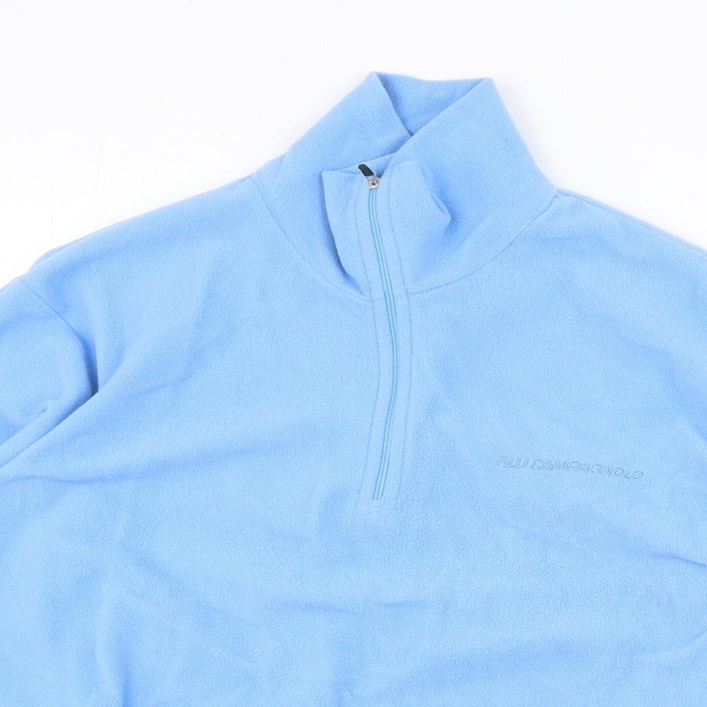 Flli Campagnolo Womens Blue Polyester Pullover Sweatshirt Size M Zip