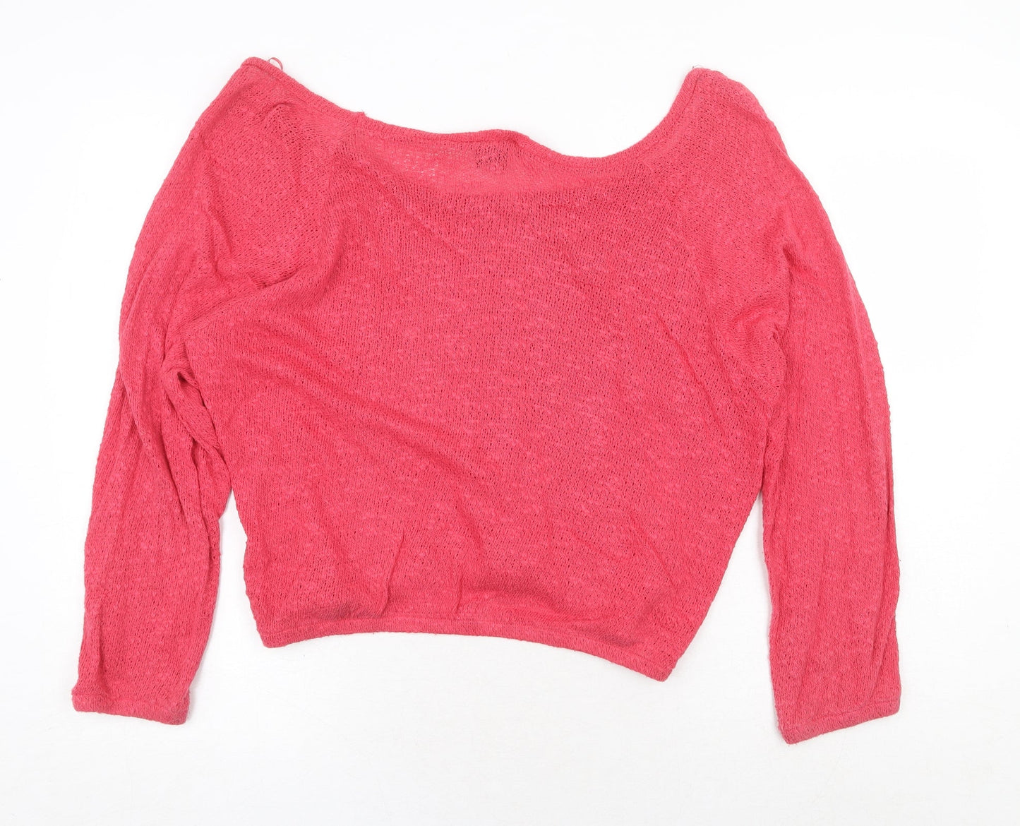 Topshop Womens Red Boat Neck 100% Cotton Pullover Jumper Size 10