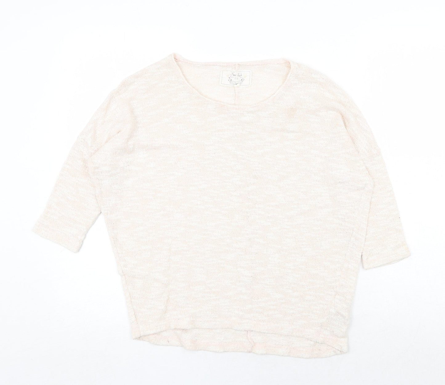New Look Womens Beige Round Neck Cotton Pullover Jumper Size 8