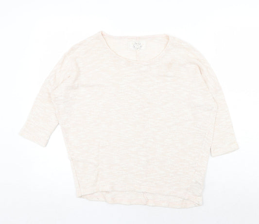 New Look Womens Beige Round Neck Cotton Pullover Jumper Size 8
