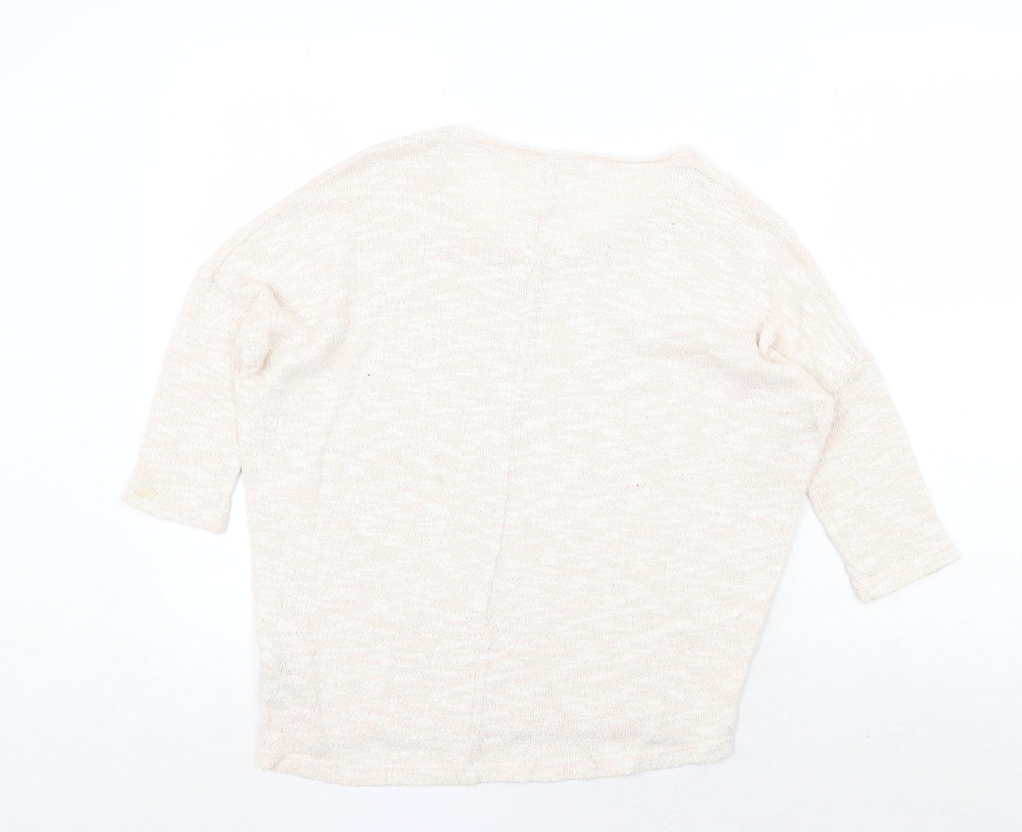 New Look Womens Beige Round Neck Cotton Pullover Jumper Size 8