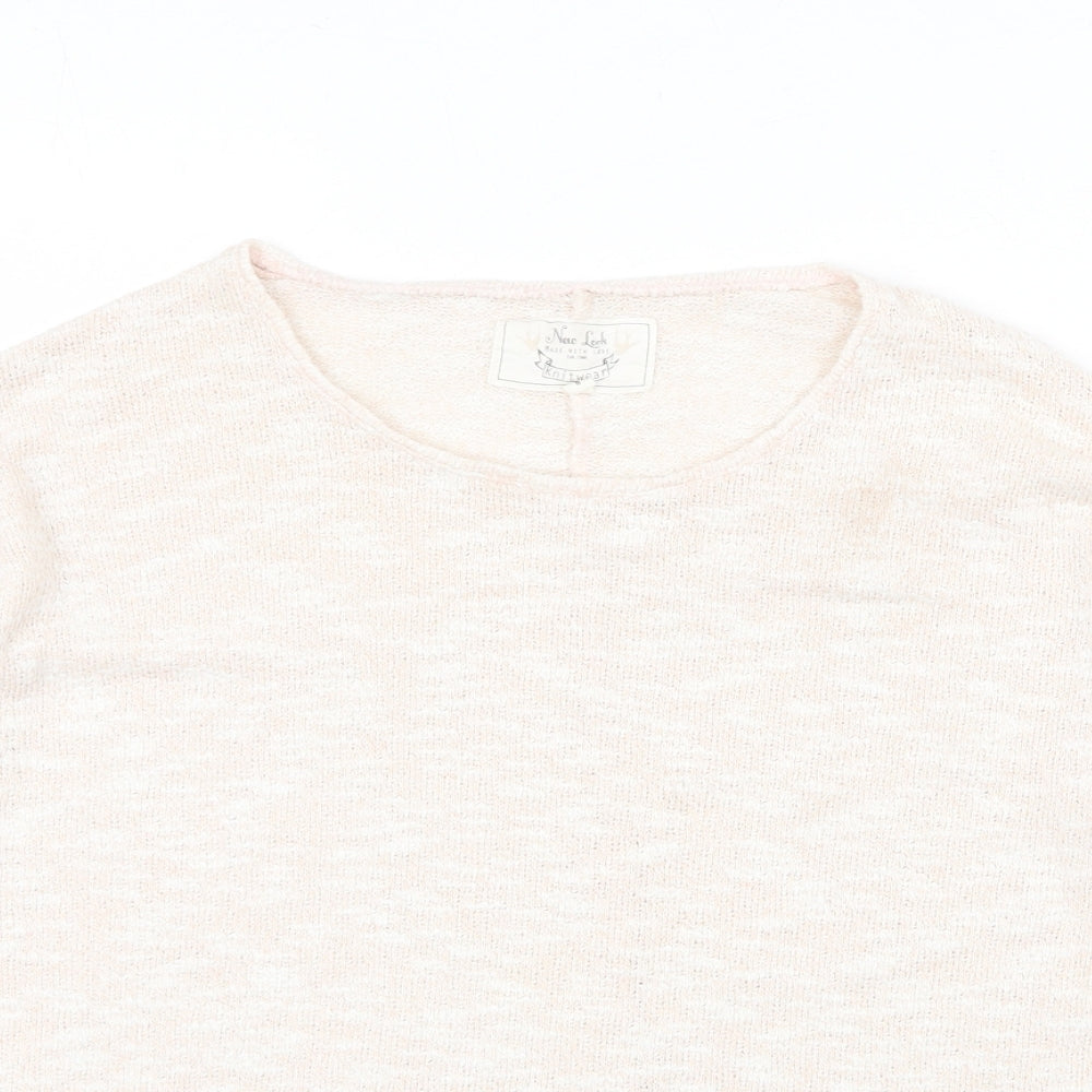 New Look Womens Beige Round Neck Cotton Pullover Jumper Size 8