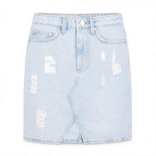 H&M Womens Blue Cotton A-Line Skirt Size 6 Zip