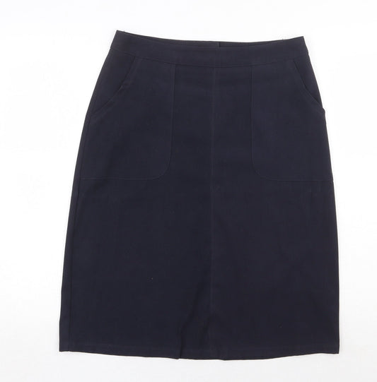 Bonmarché Womens Black Polyester A-Line Skirt Size 12 Regular Zip