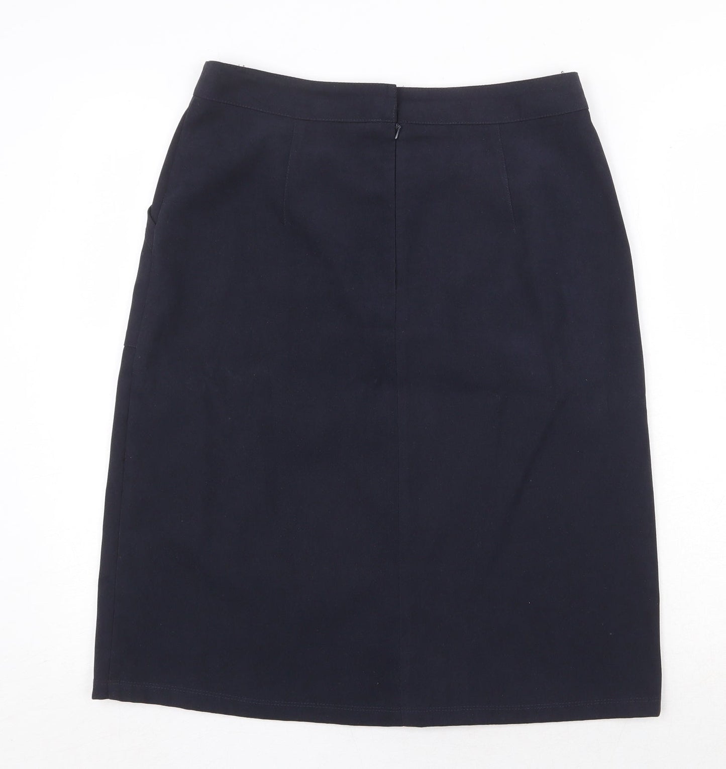 Bonmarché Womens Black Polyester A-Line Skirt Size 12 Regular Zip