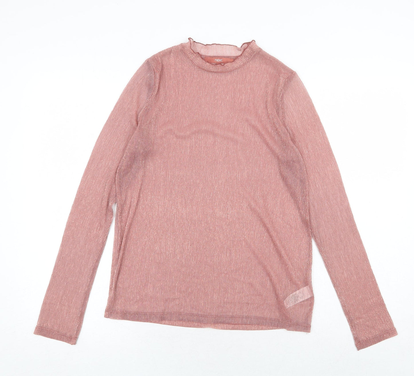 NEXT Womens Pink Polyester Basic T-Shirt Size 6 Round Neck
