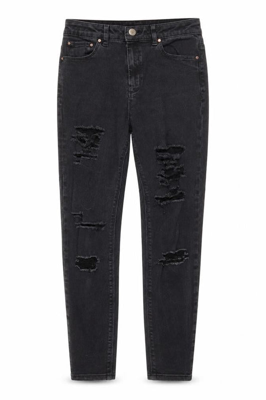 ASOS Womens Grey Cotton Skinny Jeans Size 28 in Regular Zip