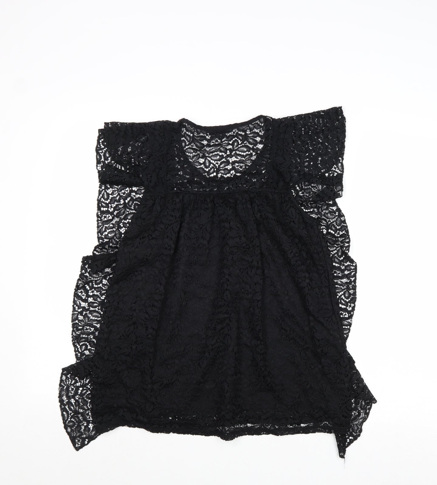 River Island Womens Black Geometric Polyamide Basic Tank Size 8 Round Neck
