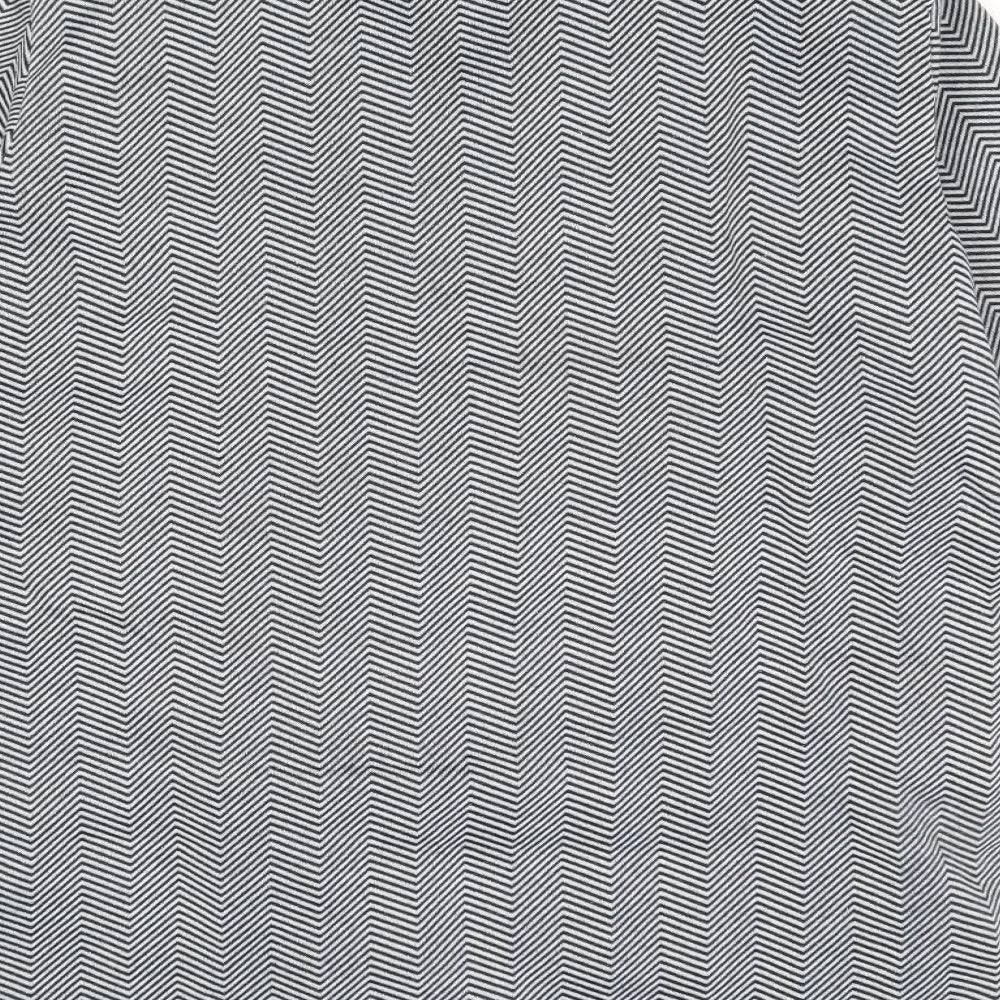Anne De Lancay Womens Grey Geometric Jacket Size 10 Button