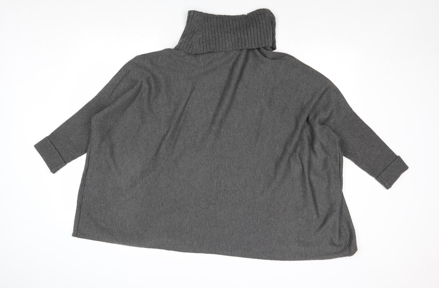 Episode Womens Grey Roll Neck Acrylic Cardigan Jumper Size S
