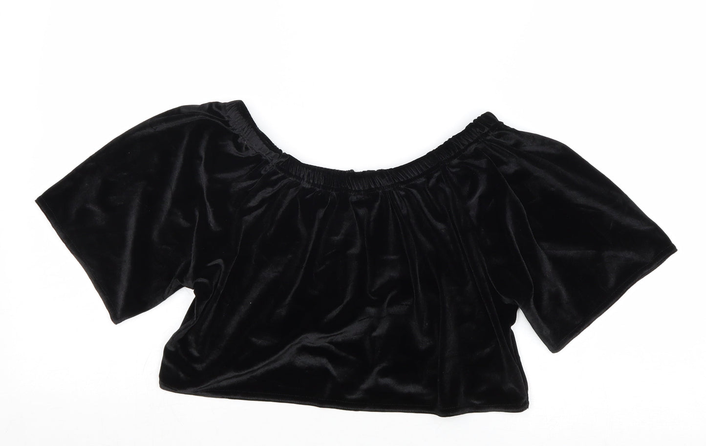Missguided Womens Black Polyester Cropped Tank Size 6 Round Neck