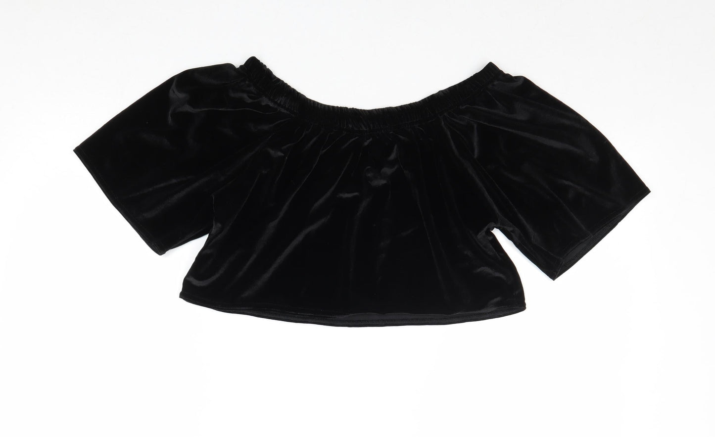 Missguided Womens Black Polyester Cropped Tank Size 6 Round Neck