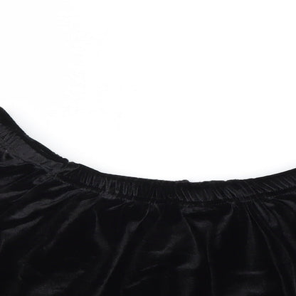Missguided Womens Black Polyester Cropped Tank Size 6 Round Neck