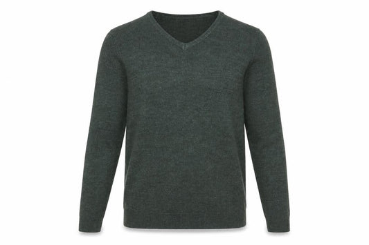 Marks & Spencer Mens Green V-Neck Acrylic Pullover Jumper Size M Long Sleeve