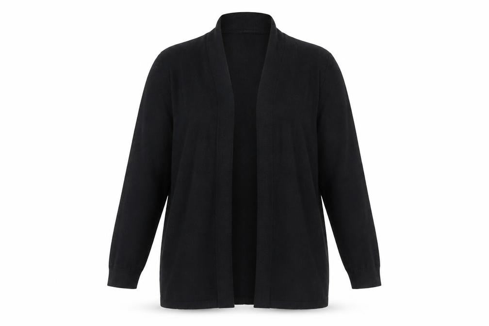 Evolution Womens Black V-Neck Viscose Cardigan Jumper Size L