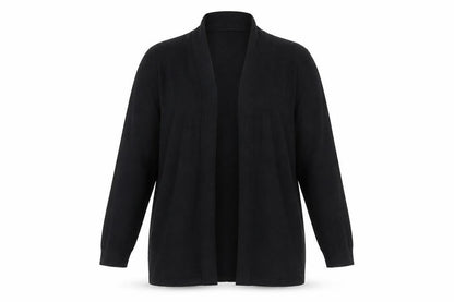 Evolution Womens Black V-Neck Viscose Cardigan Jumper Size L