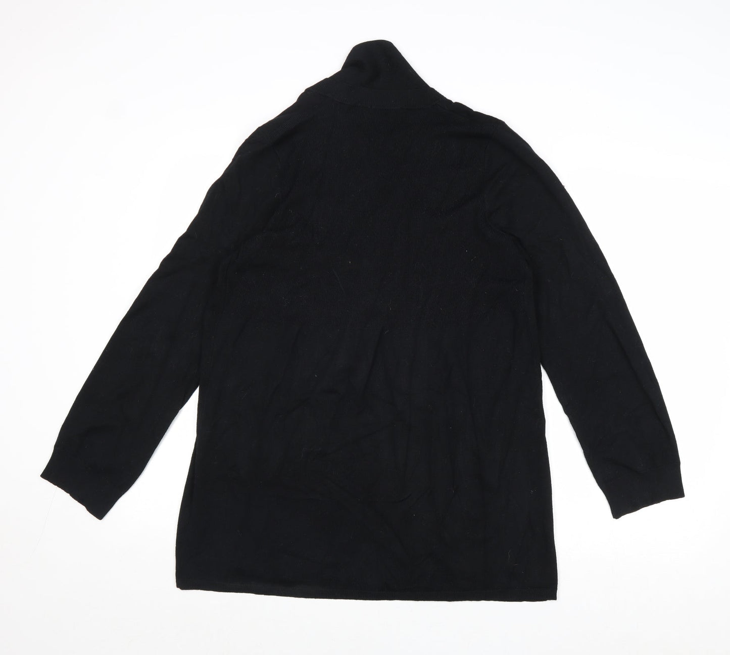 Evolution Womens Black V-Neck Viscose Cardigan Jumper Size L