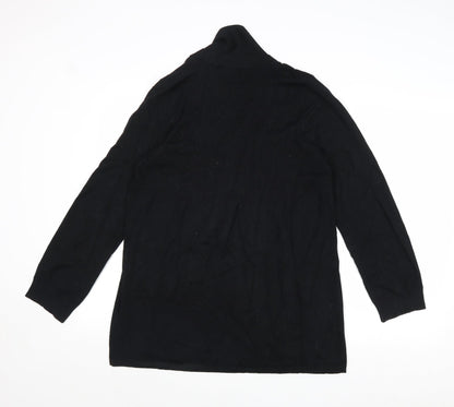 Evolution Womens Black V-Neck Viscose Cardigan Jumper Size L