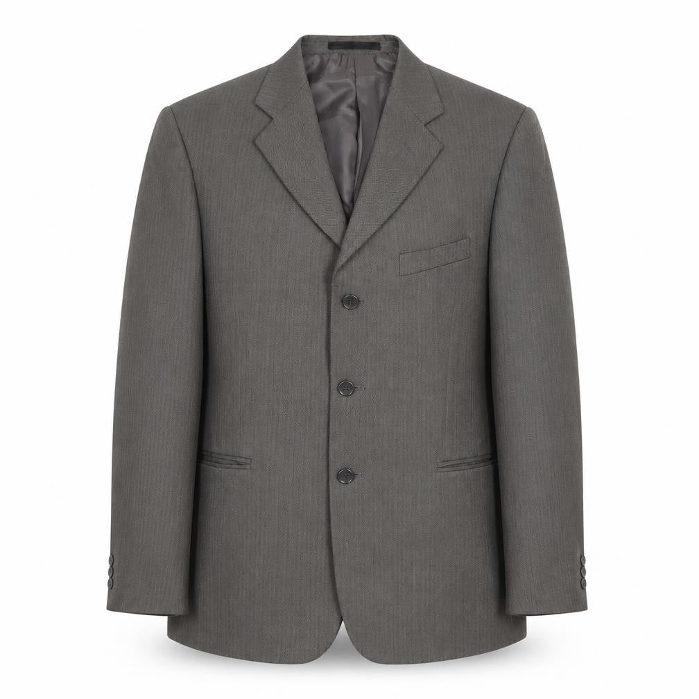 Zantos Mens Grey Striped Polyester Jacket Suit Jacket Size 40 Regular