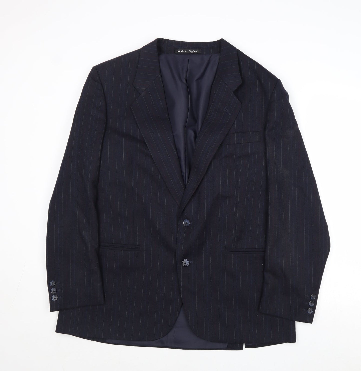 Chatsworth Mens Blue Striped Wool Jacket Suit Jacket Size 42 Regular