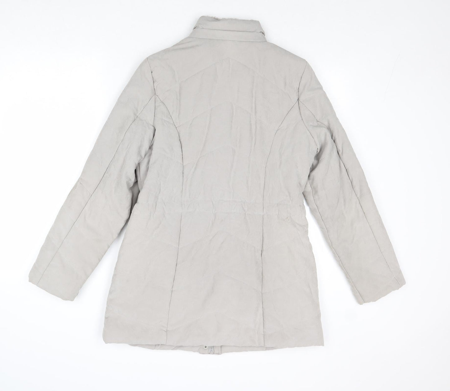Roman Womens Grey Overcoat Coat Size 10 Zip