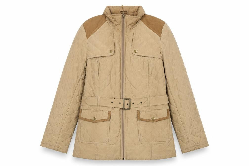 BHS Womens Brown Quilted Jacket Size 16 Zip