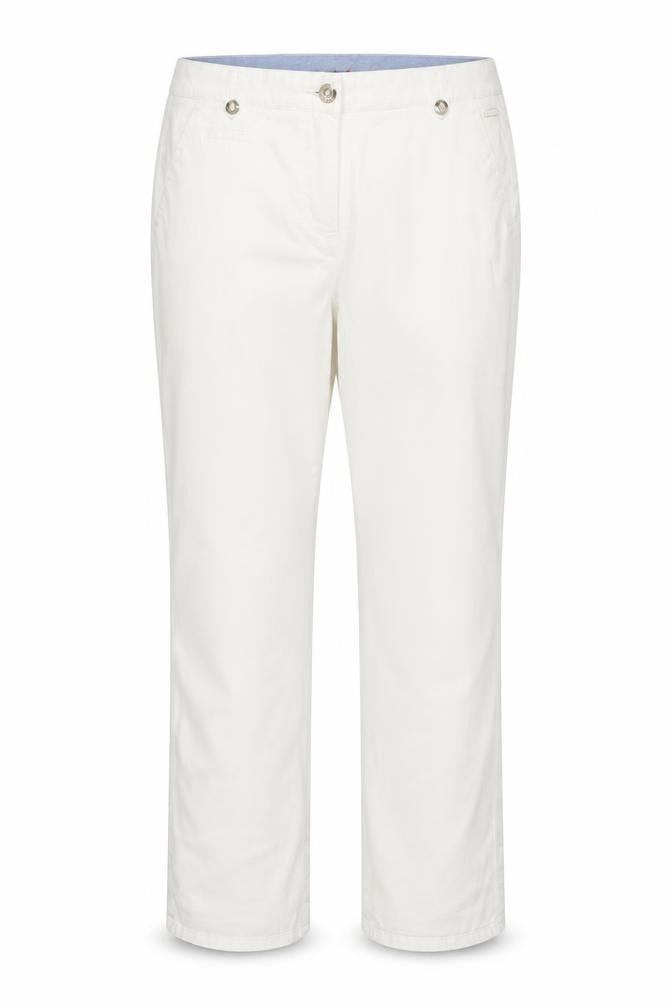 Per Una Womens White Cotton Trousers Size 36 in Regular Zip