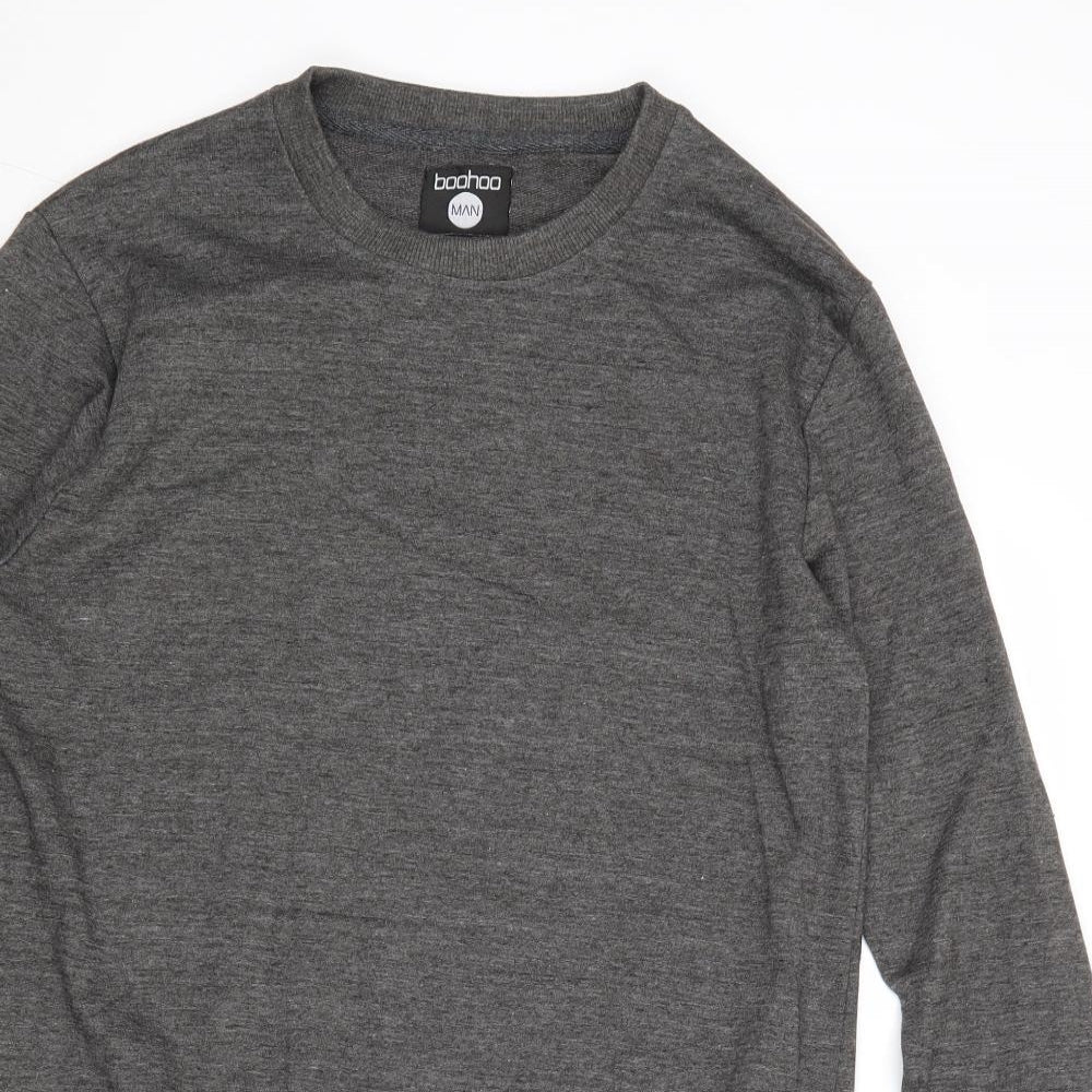 Boohoo Mens Grey Polyester Pullover Sweatshirt Size M