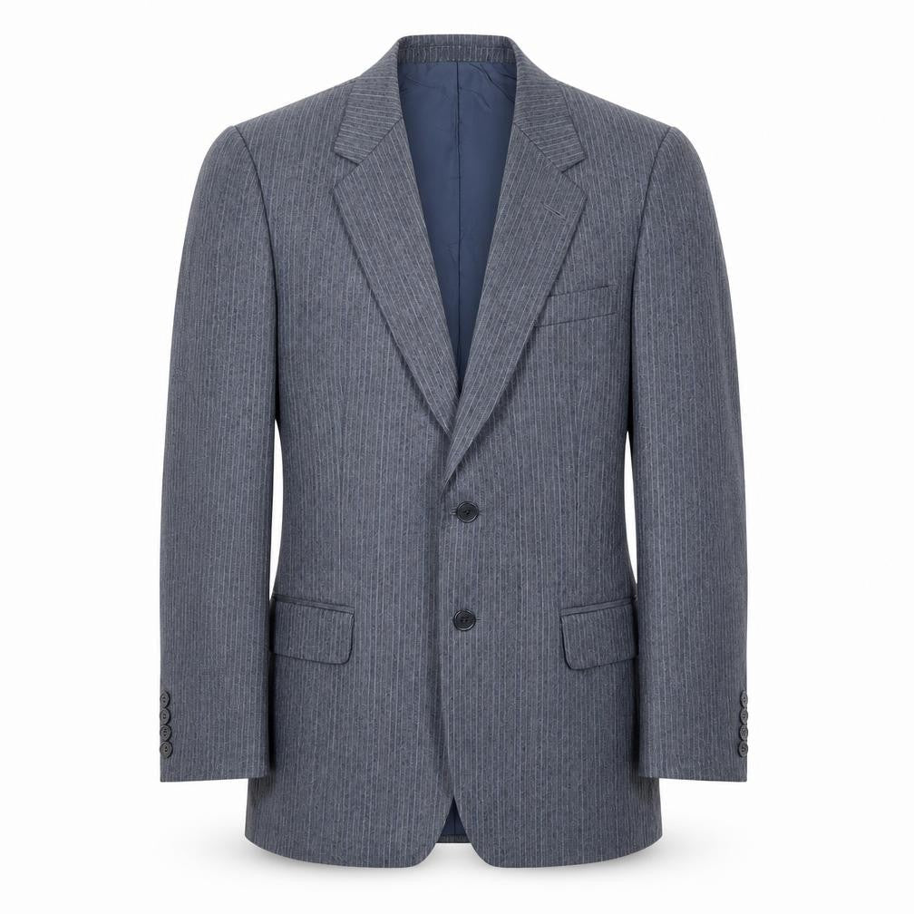 St Michael Mens Grey Striped Wool Jacket Suit Jacket Size 38 Regular