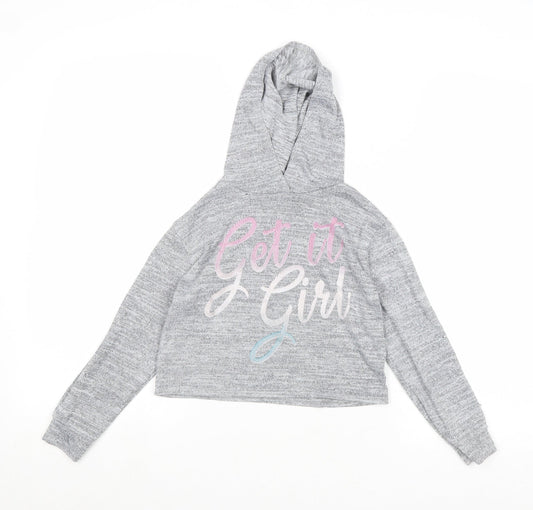 Very Girls Grey Polyester Pullover Hoodie Size 7 Years Pullover - Get It Girl