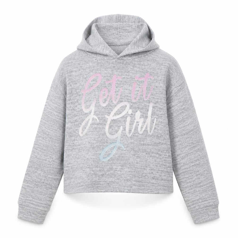 Very Girls Grey Polyester Pullover Hoodie Size 7 Years Pullover - Get It Girl