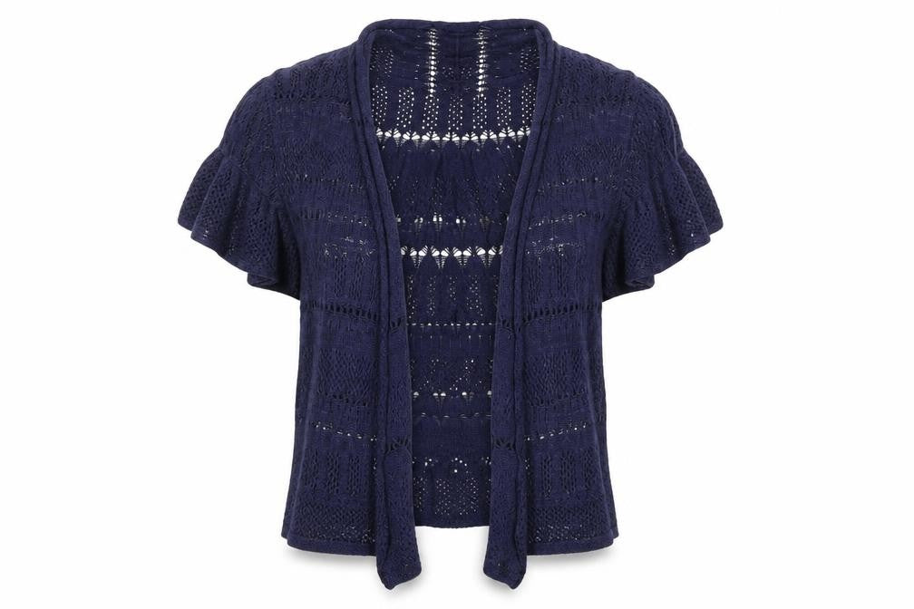 Marks & Spencer Womens Blue V-Neck Acrylic Cardigan Jumper Size 12