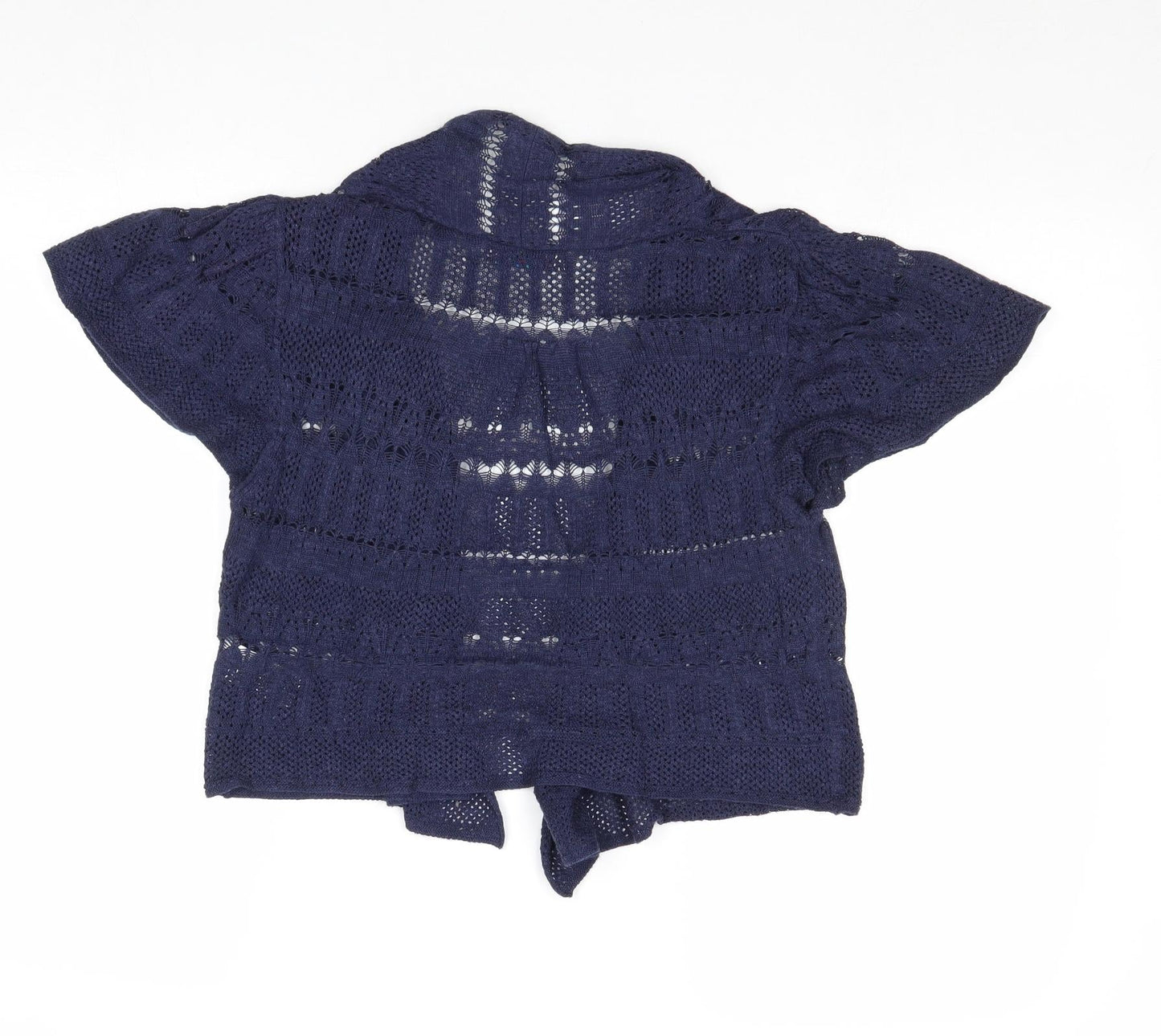 Marks and Spencer Womens Blue V-Neck Acrylic Cardigan Jumper Size 12